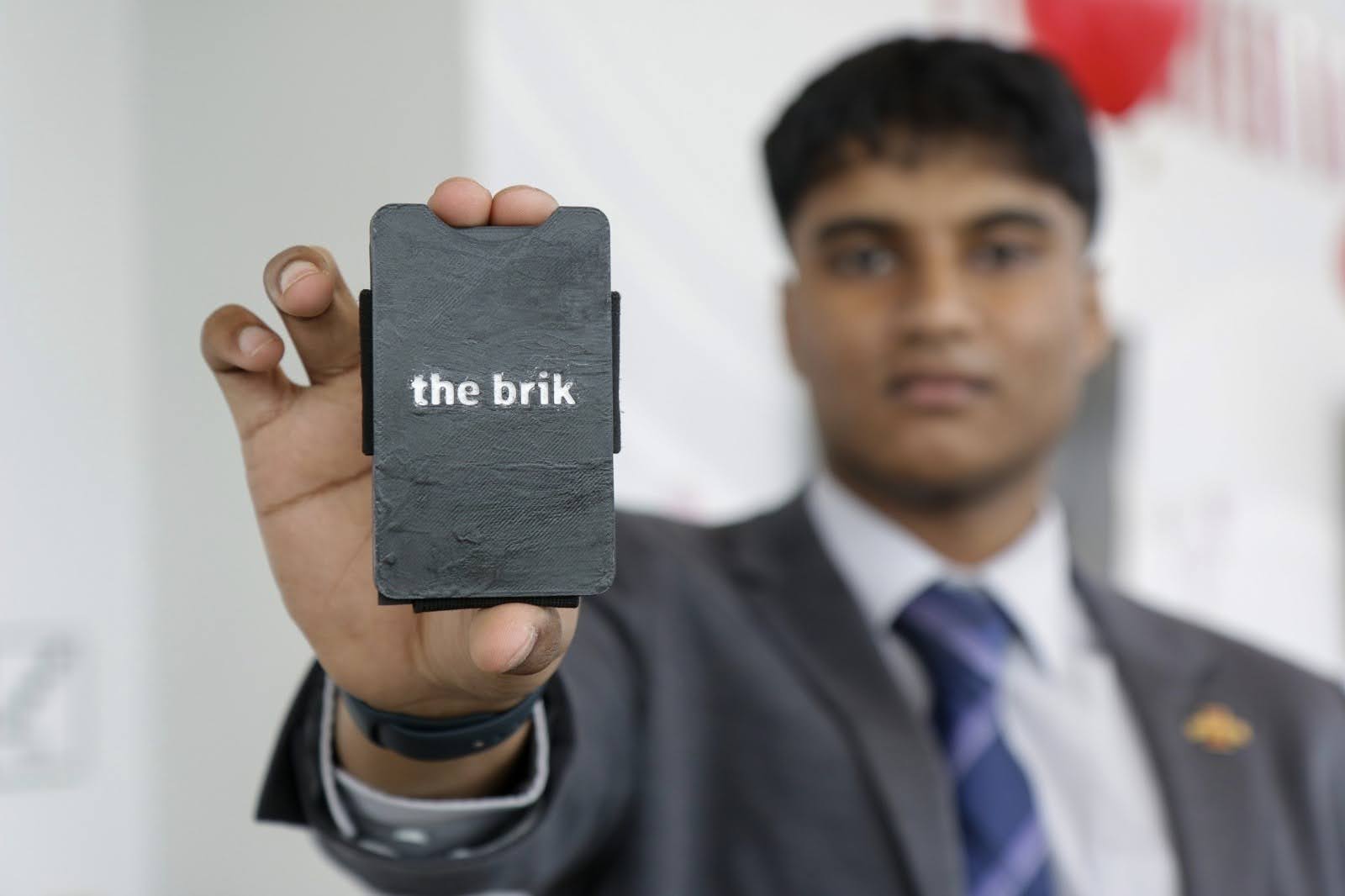Asray Gopa, founder of The Brik, with the wallet